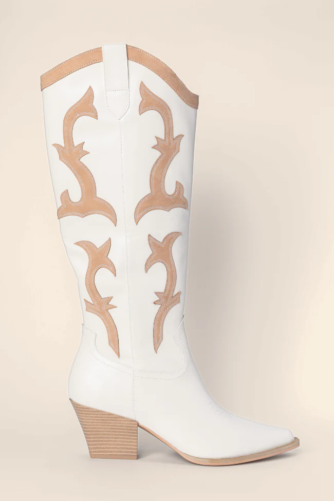 Adriana Beige Cowboy Boots FINAL SALE - Image 3