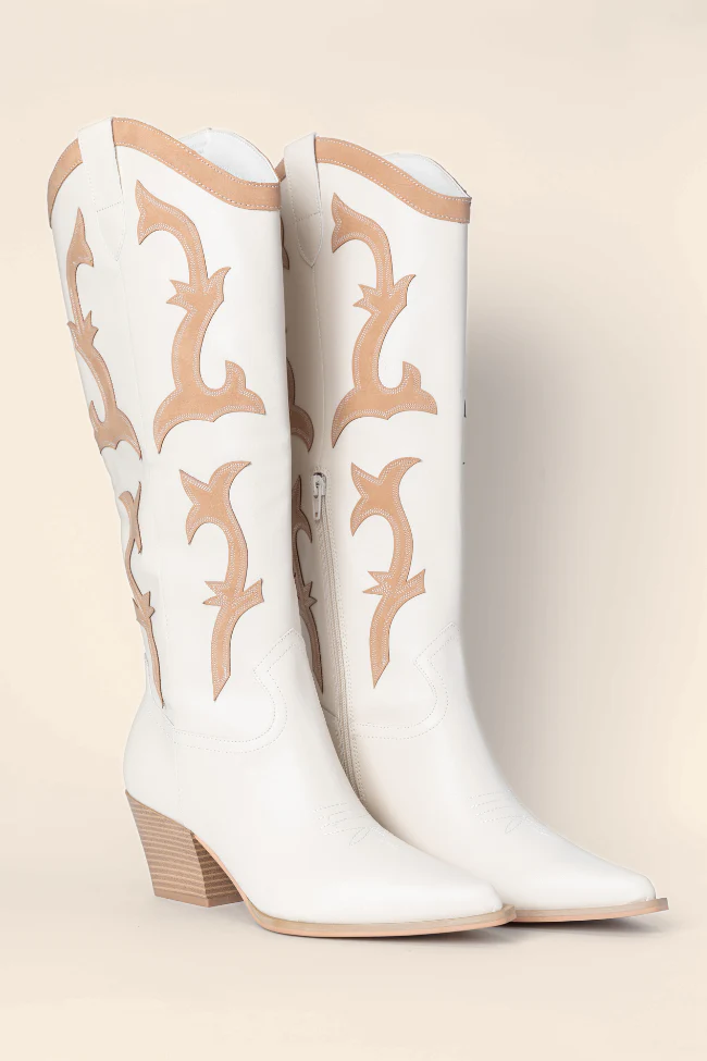Adriana Beige Cowboy Boots FINAL SALE - Image 4