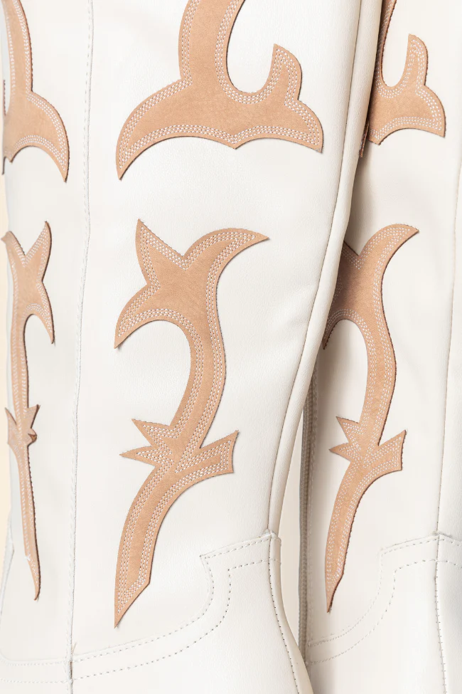 Adriana Beige Cowboy Boots FINAL SALE - Image 6