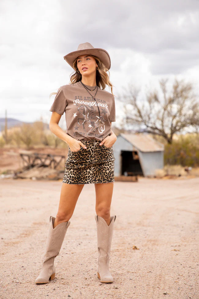 All American Sweetheart Brown Graphic Tee - Image 3