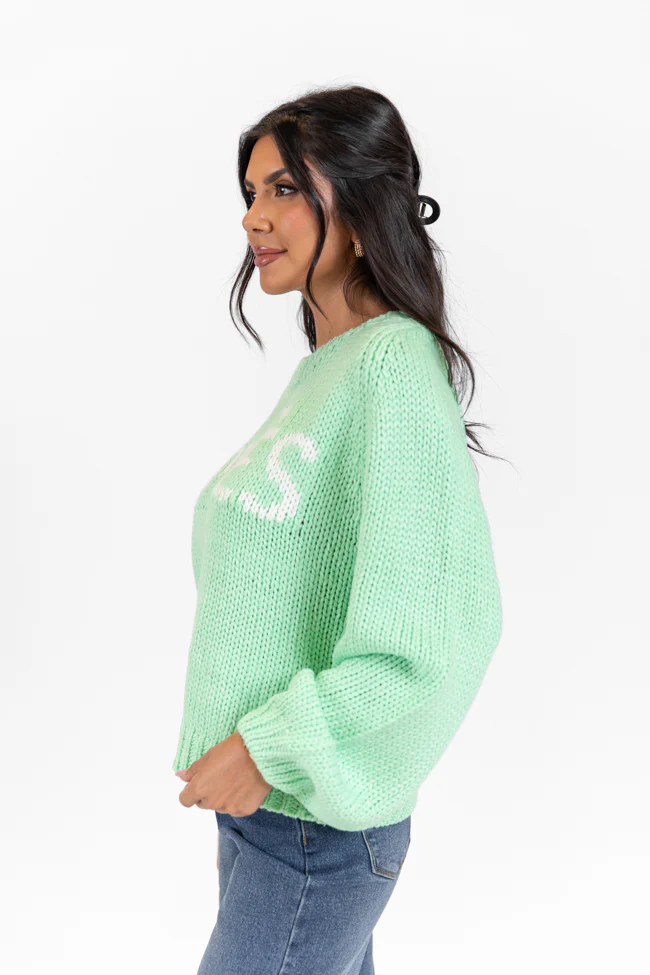 Apres Party Green Sweater FINAL SALE - Image 4
