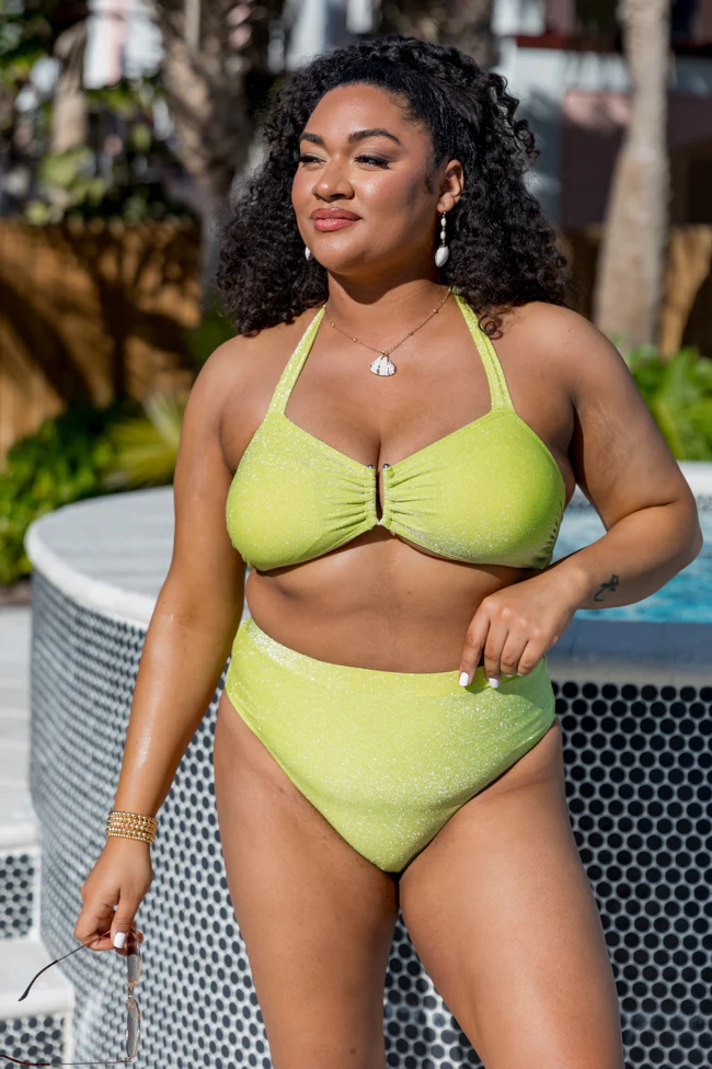 Classic Coastal Green Shimmer Bikini Bottom FINAL SALE - Image 6