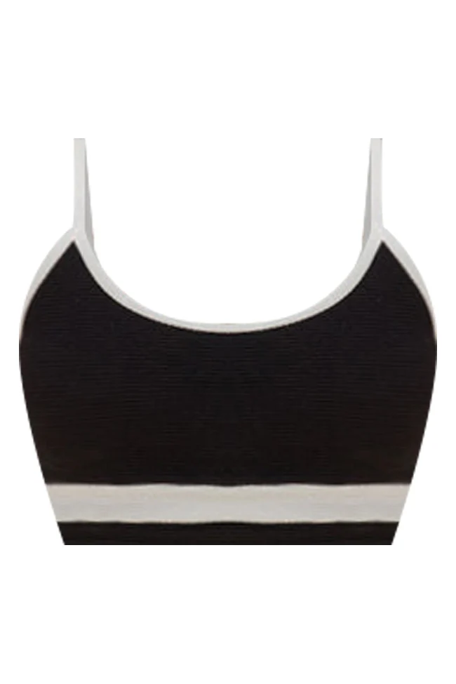 Do Not Disturb Black and White Color Block Bikini Top FINAL SALE - Image 7