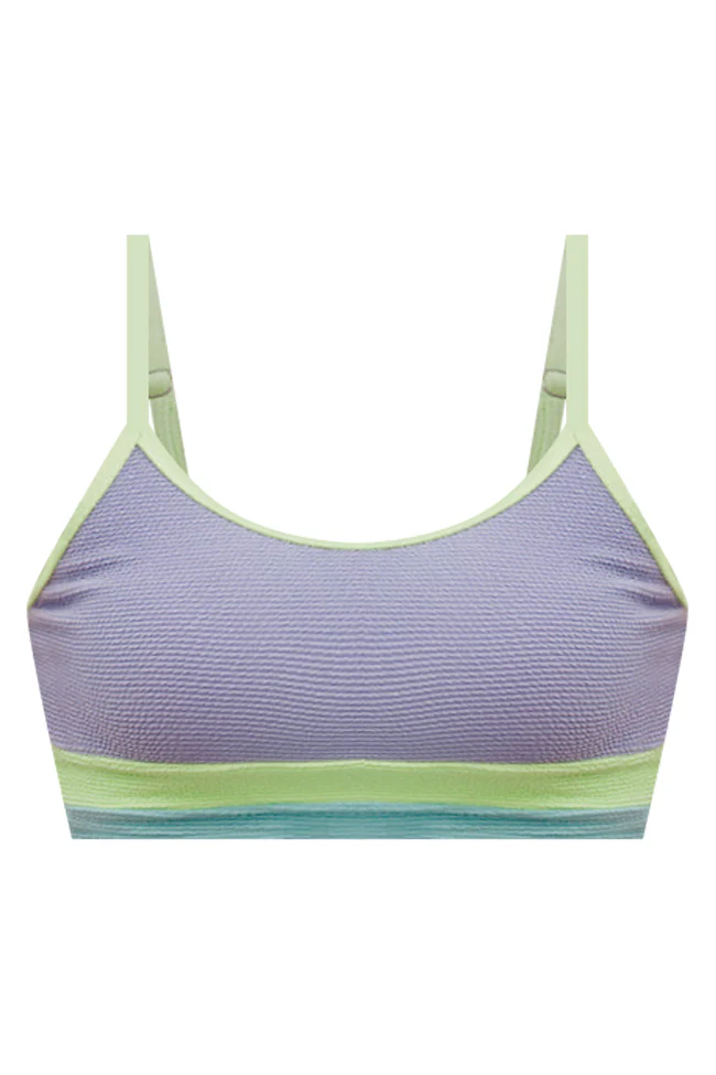 Do Not Disturb Lilac Color Block Bikini Top FINAL SALE - Image 5