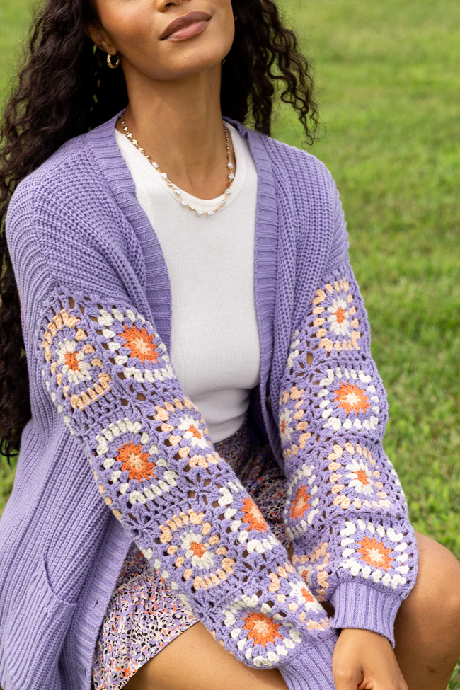 Posie Crochet Purple Sweater - Image 4