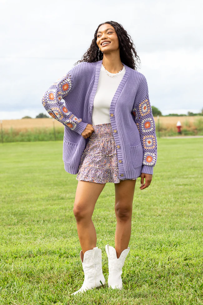 Posie Crochet Purple Sweater - Image 5