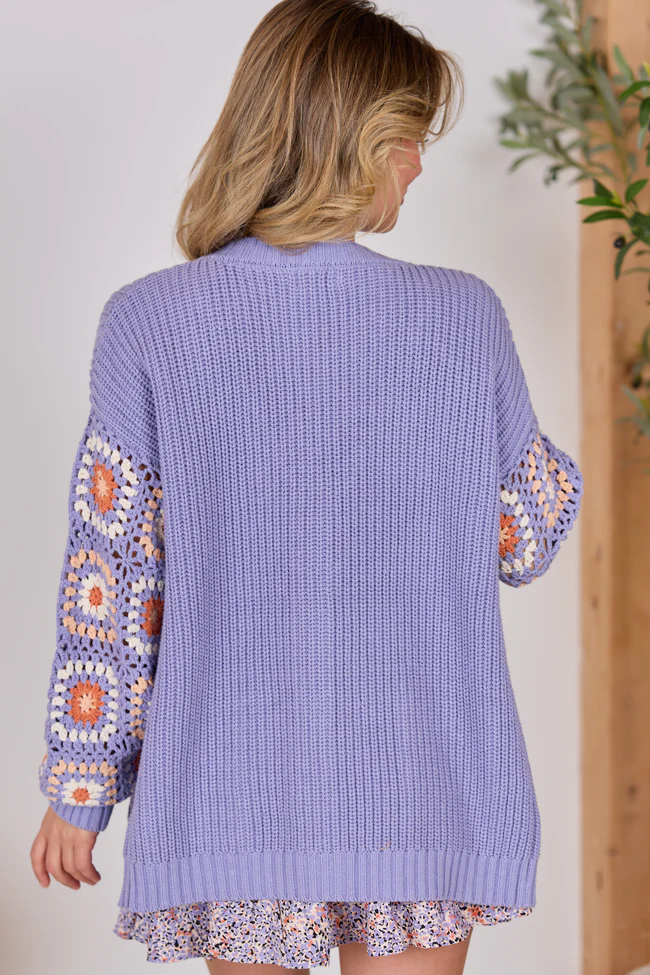 Posie Crochet Purple Sweater - Image 9