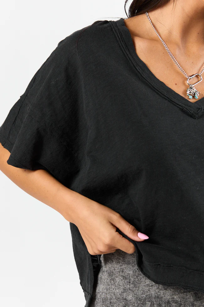 Rooted Essential Black V-Neck Tee FINAL SALE - Image 3