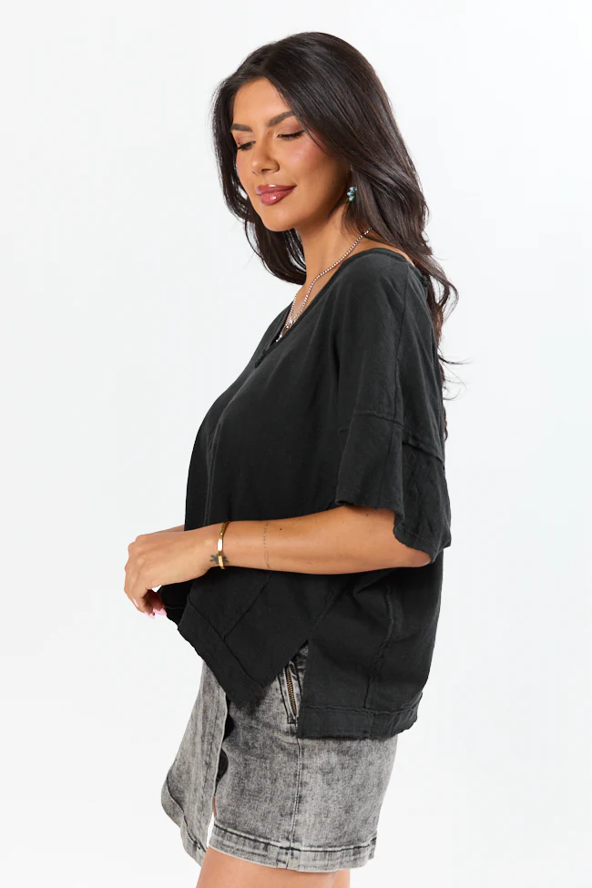 Rooted Essential Black V-Neck Tee FINAL SALE - Image 5
