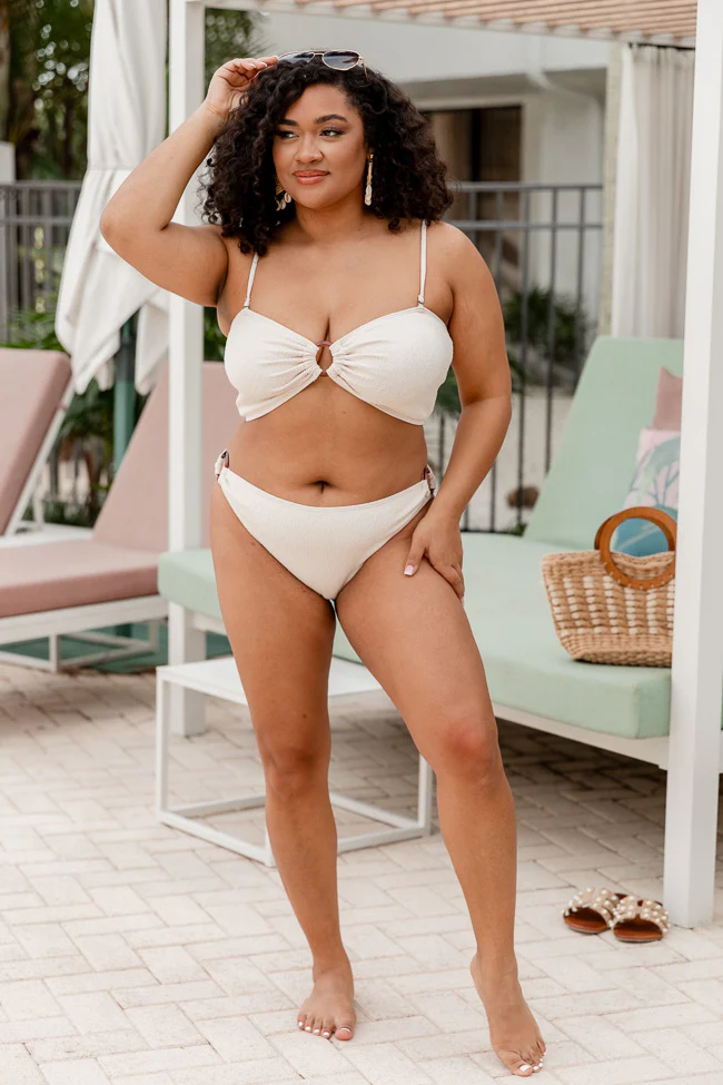 Salt And Stone Oatmeal Textured O-Ring Low Waisted Bikini Bottom FINAL SALE - Image 9