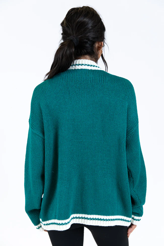 Ski Club Green and Ivory Embroidered Sweater FINAL SALE - Image 7