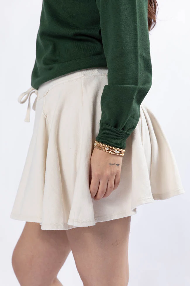 Where To Next Cream Knit Skort FINAL SALE - Image 3